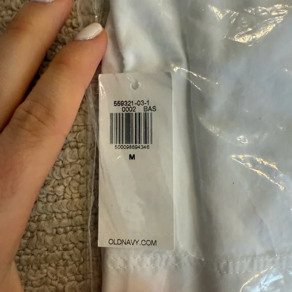 Oversized Button-Down Boyfriend Shirt, NWT, color: Oxford white - Picture 5 of 5